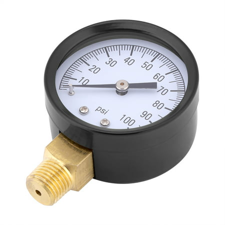 Hydraulic Pressure Gauge,1/4 Bspt Pressure Gauge Pressure Gauge 0-100Psi 1/4 Bspt Hydraulic Pressure Gauge Manometer Water Oil Air Pressure Meter 